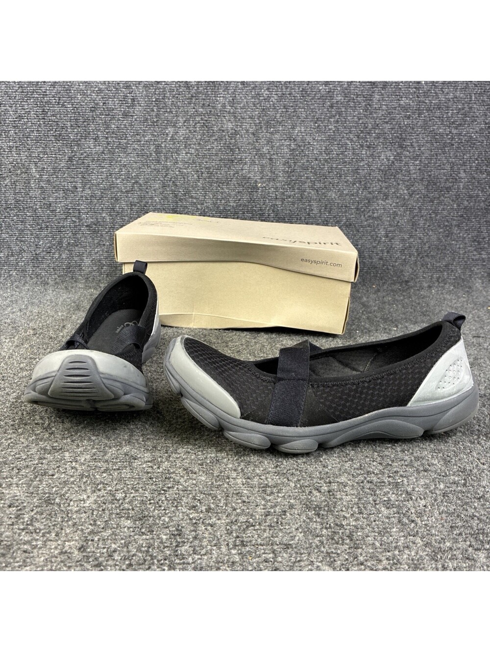 Easy Spirit E360 Realite Womens 10 M Casual Slip On Black Sneakers Shoes w/ Box